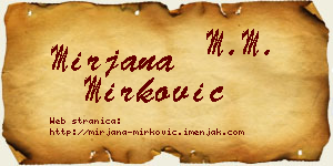 Mirjana Mirković vizit kartica